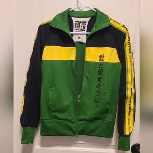 Rare Gwen Stefani 2000's Harajuku Lovers Track Suit Jacket Small Green & Yellow